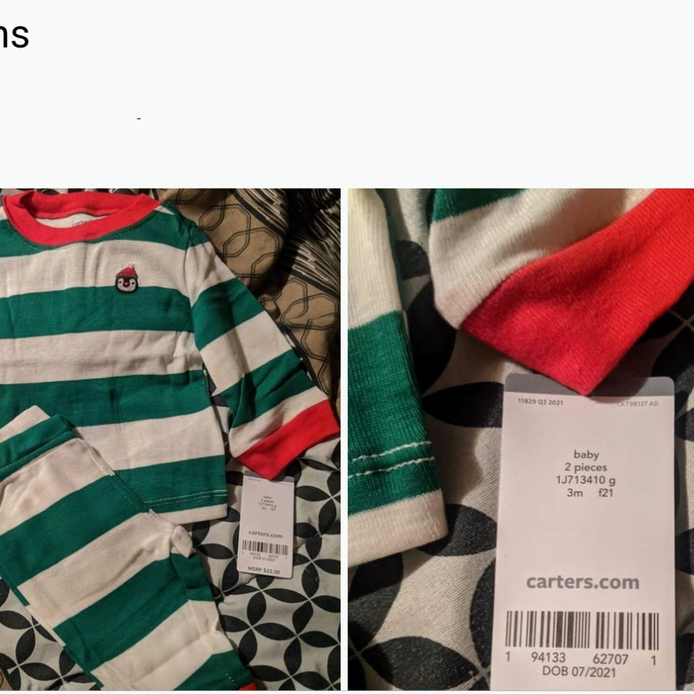 Carter's Green and Red Pajama Set